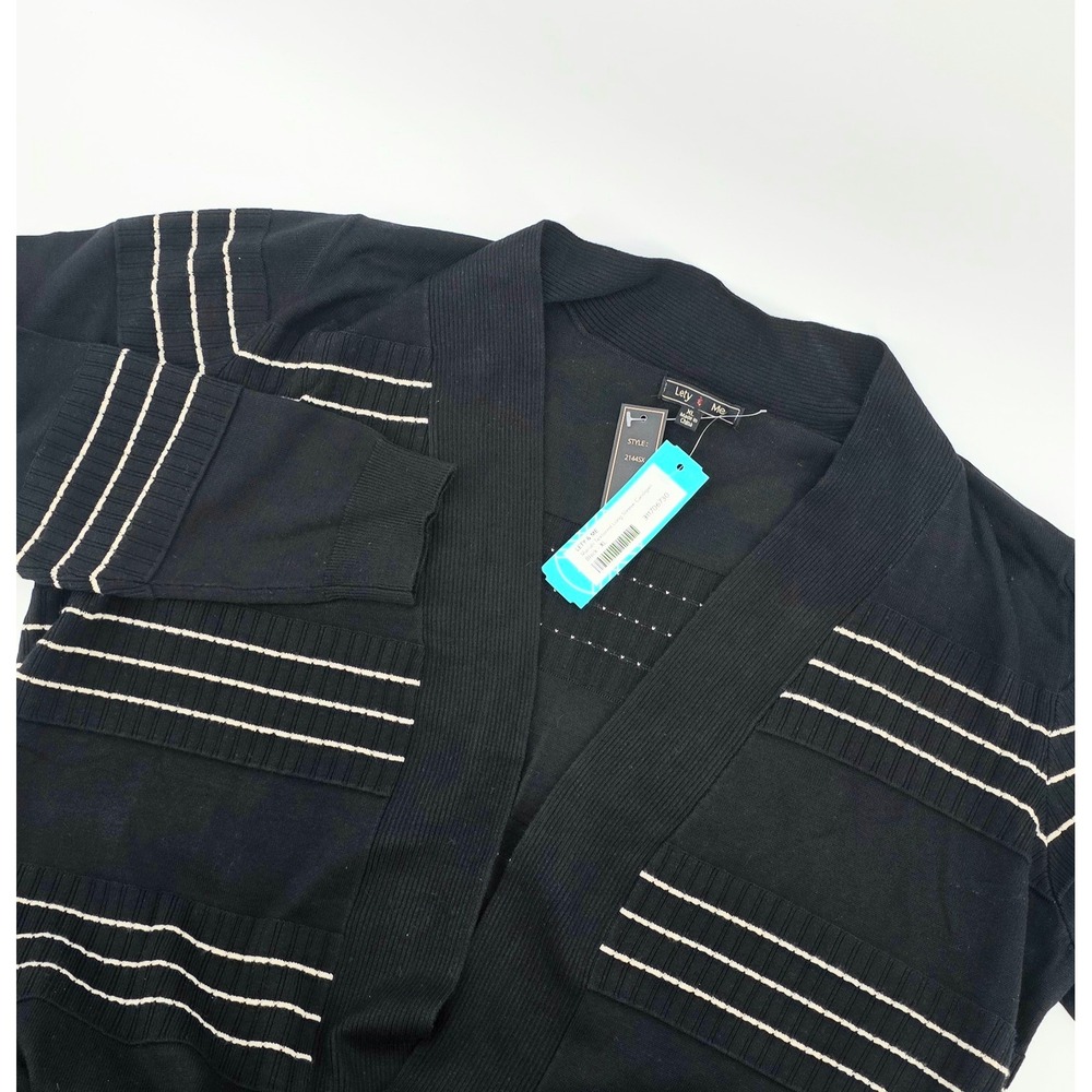 Lety & Me Mariah Textured Cardigan Size XL Women Black Long Sleeve NWT